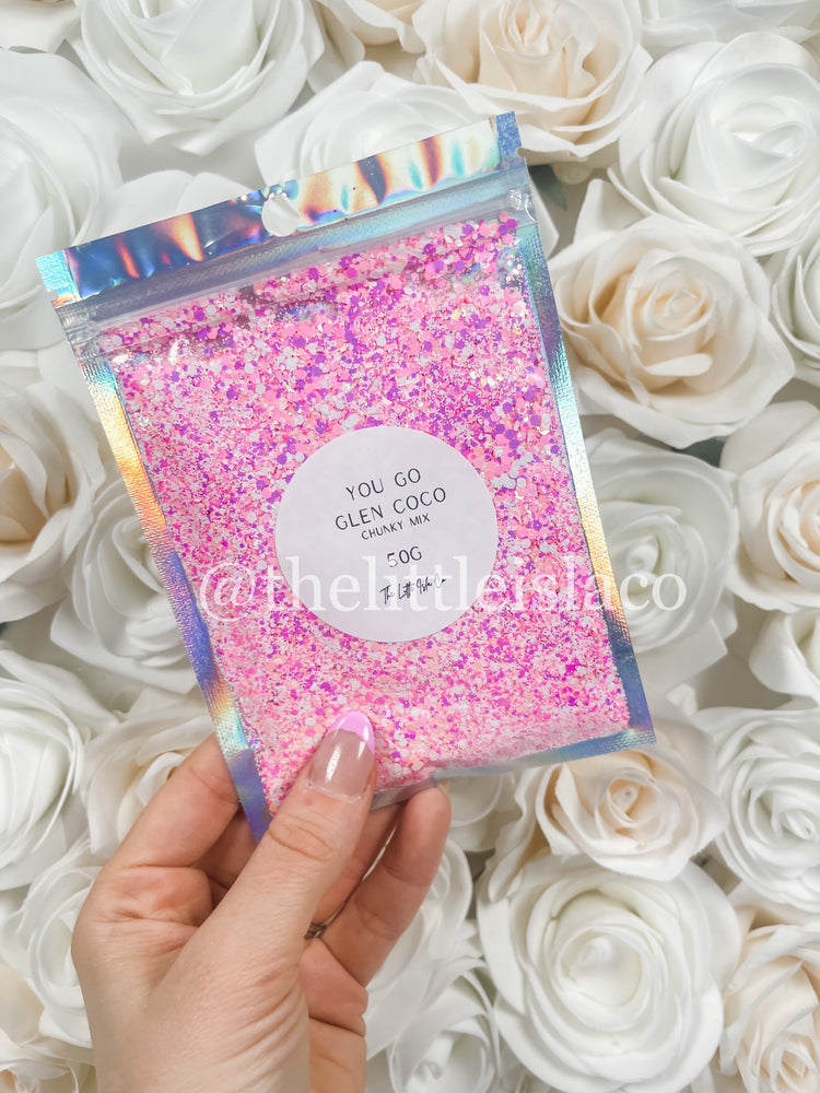 Pink Chunky Glitter Mix - Pretty Pink Blossoms