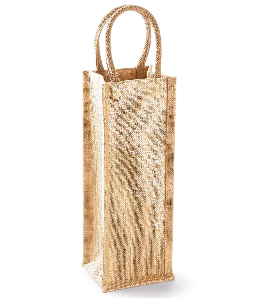 Shimmer Jute Bottle Bag