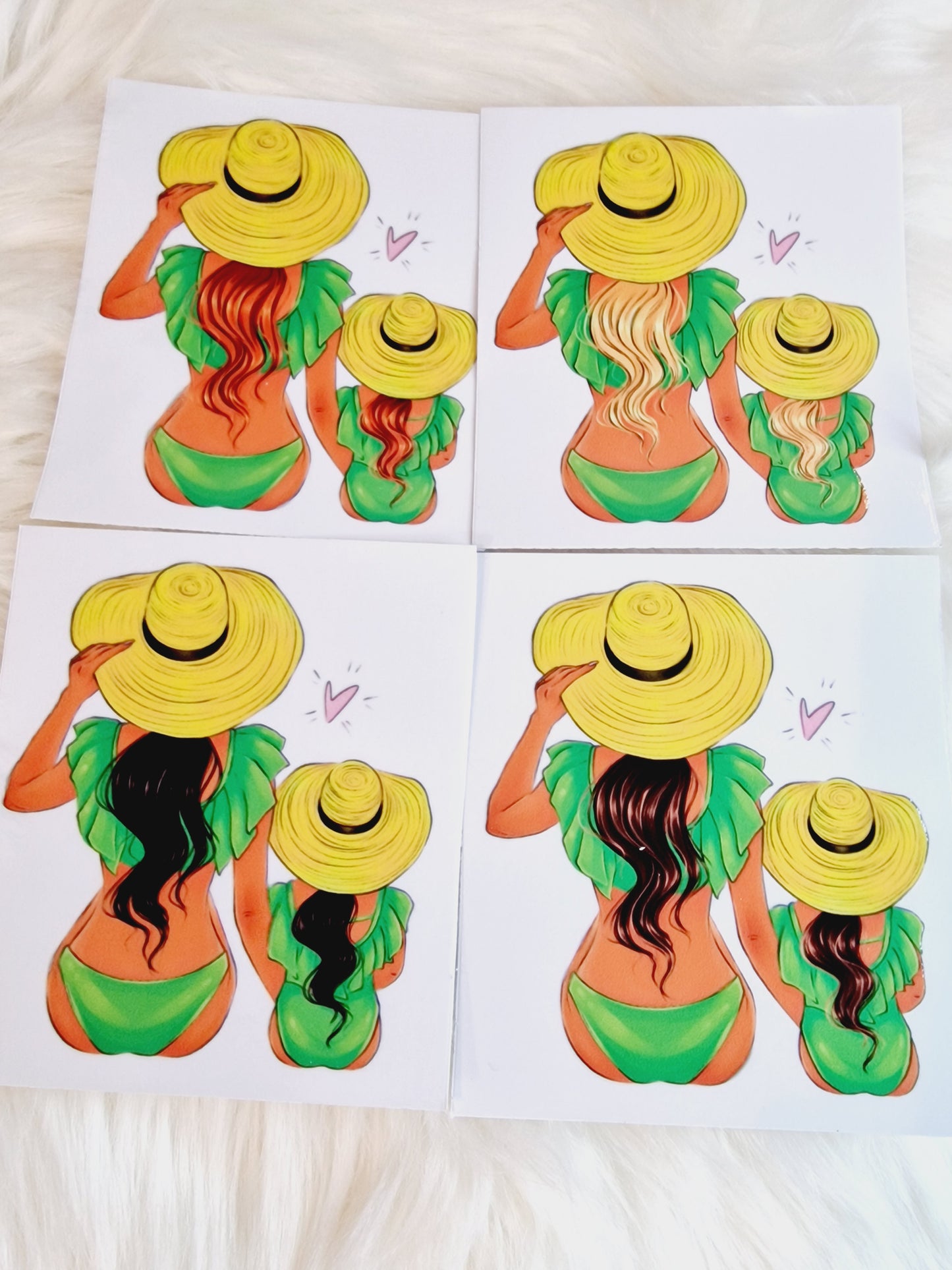 Mum & Mini Green Swimsuits
