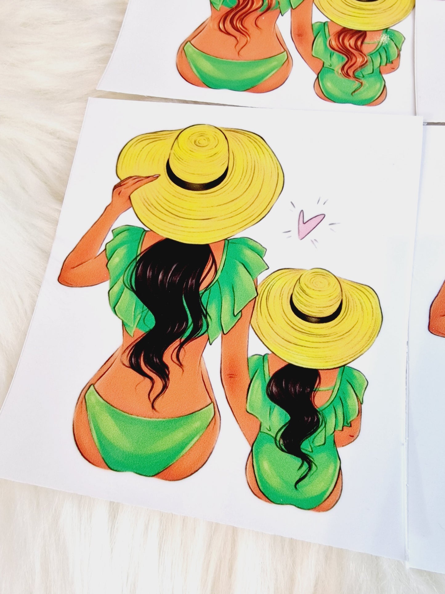 Mum & Mini Green Swimsuits