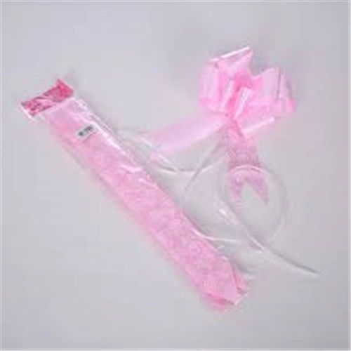 Poly Ribbon Pull Bows With Rose Pattern