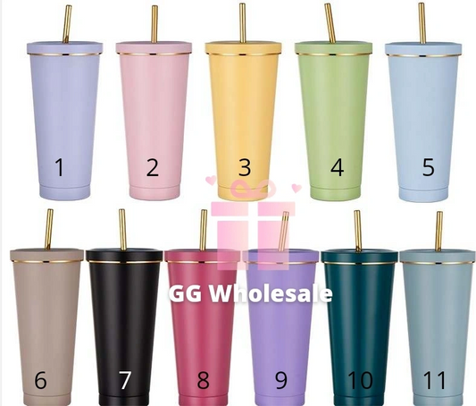 Wholesale Metal Skinny Tumbler with Straw